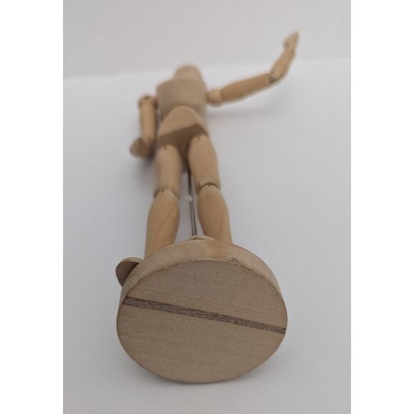 Wooden Fully Jointed Figure Articulated Artist Model Doll Figurine Vintage 12" - Picture 3 of 4